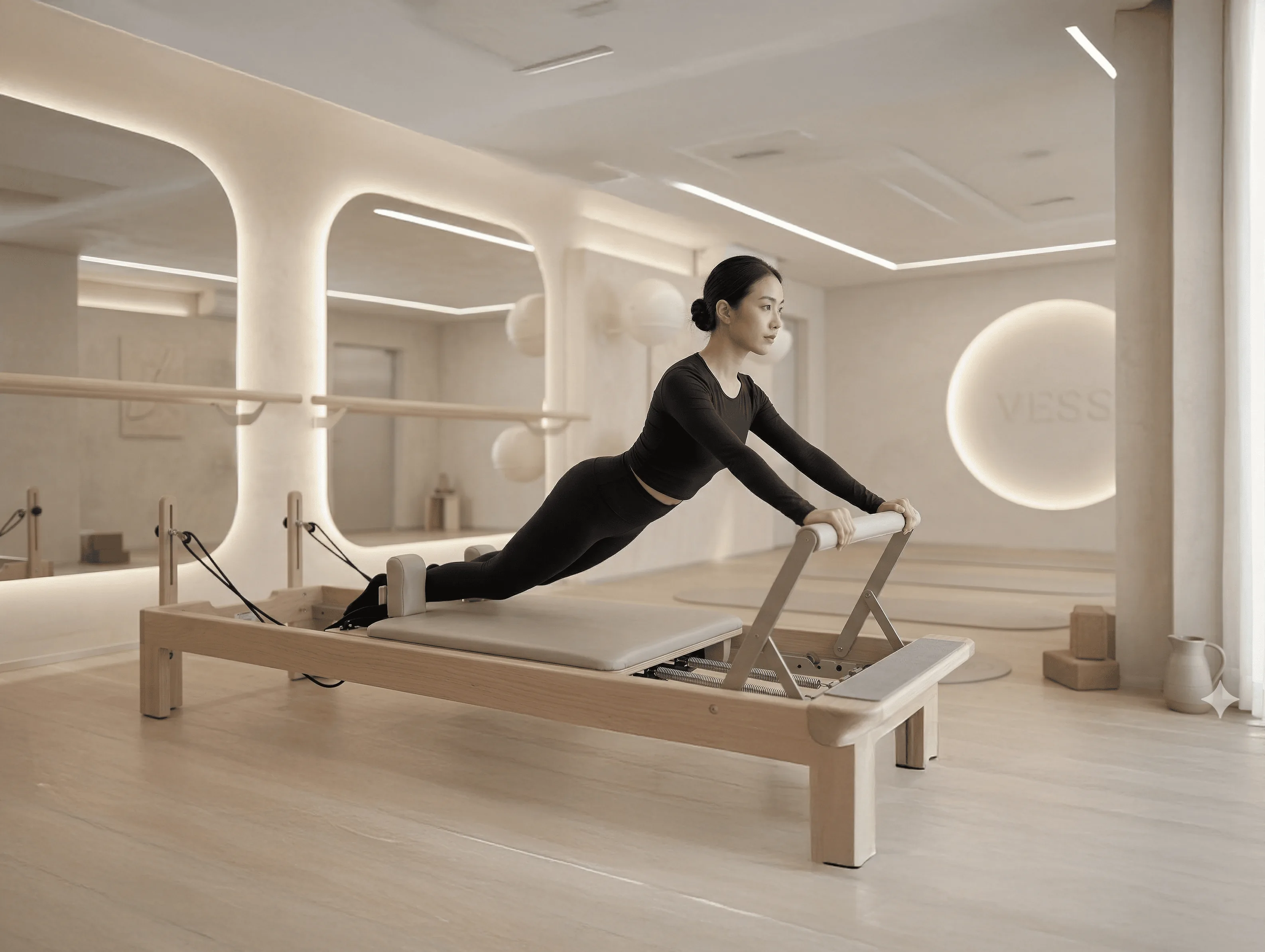 Aula de Pilates Reformer no VESS