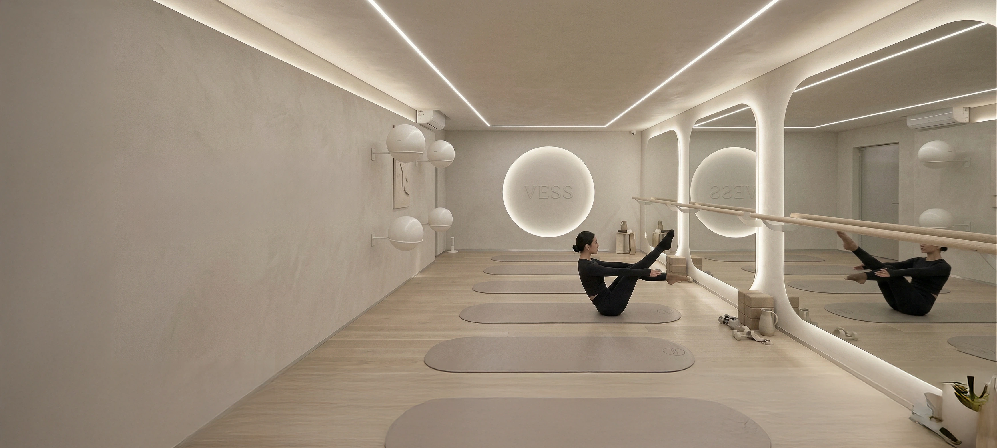 Interior do estúdio VESS Pilates